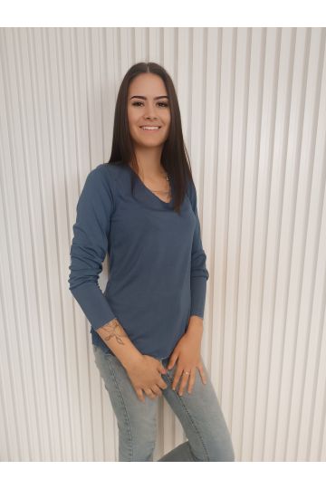 Dámské tričko Lea s dlouhým rukávem a stříbrnými lemy ve třech barvách