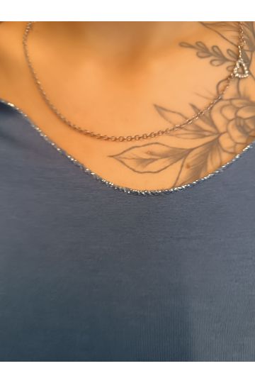 Dámské tričko Lea s dlouhým rukávem a stříbrnými lemy ve třech barvách