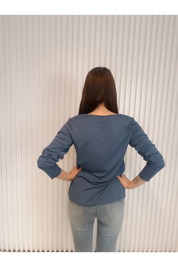 Dámské tričko Lea s dlouhým rukávem a stříbrnými lemy ve třech barvách