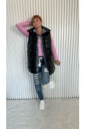 Dámská luxusní černá zateplená vesta Daniela