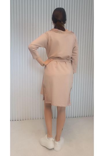 Dámské luxusní béžové šaty Natali značky Lola Bianka