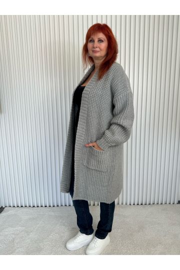 Dlouhý kardigan Sophia z hrubé pleteniny, pohodlí a styl ve třech barvách