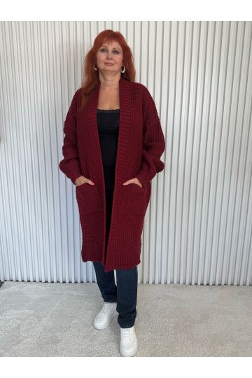 Dlouhý kardigan Sophia z hrubé pleteniny, pohodlí a styl ve třech barvách