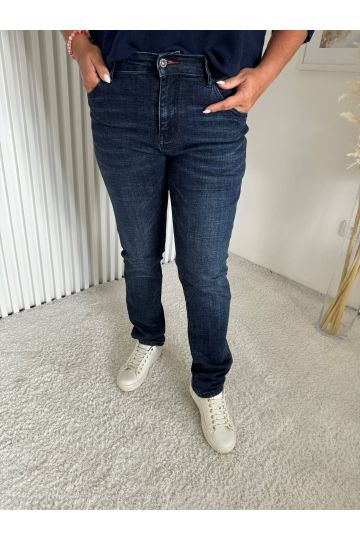 Tmavě modré dámské džíny Sandra s rovnými nohavicemi