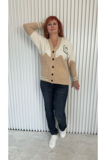 Dámský béžovo-krémový kardigan Natty