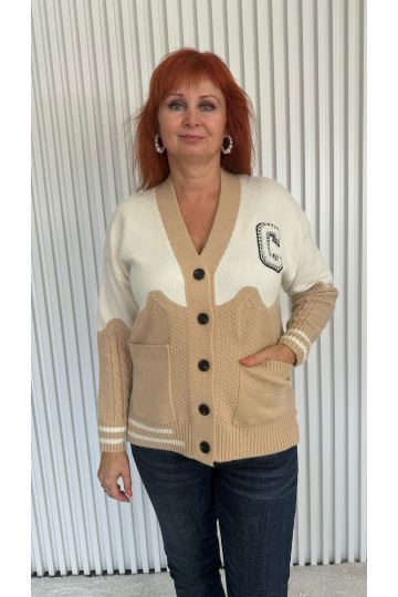 Dámský béžovo-krémový kardigan Natty