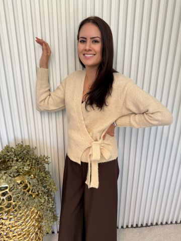 Dámský zavinovací pletený svetr Justýna, hřejivý a stylový kousek