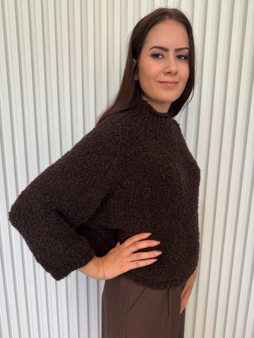 Dámský huňatý svetr Hanuš s netopýřími rukávy ve dvou barvách