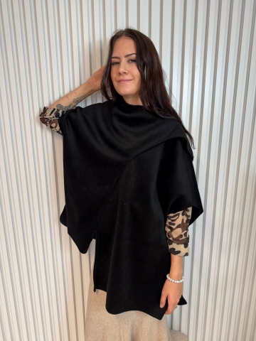 Dámské plyšové pončo ve dvou barvách