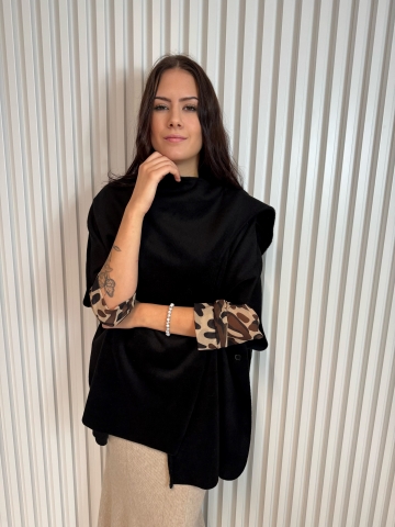 Dámské plyšové pončo ve dvou barvách