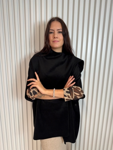 Dámské plyšové pončo ve dvou barvách