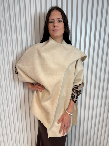 Dámské plyšové pončo ve dvou barvách