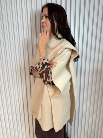 Dámské plyšové pončo ve dvou barvách