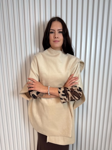 Dámské plyšové pončo ve dvou barvách