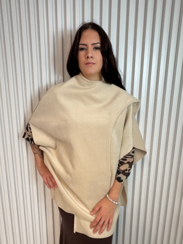 Dámské plyšové pončo ve dvou barvách