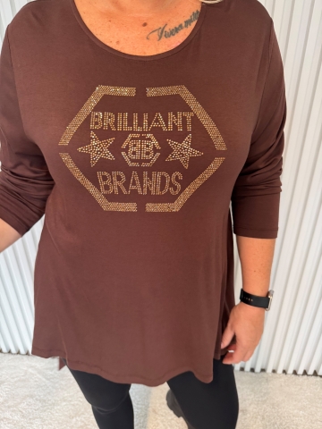 Dámská tunika značky Paparazzi Fashion v hnědé a černé barvě