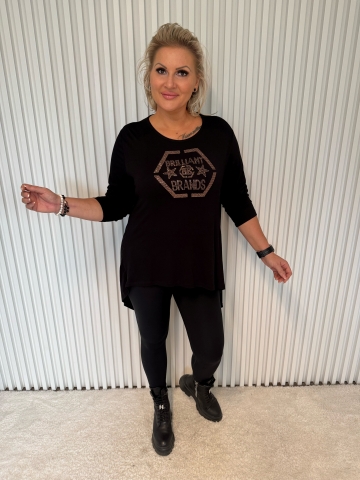 Dámská tunika značky Paparazzi Fashion v hnědé a černé barvě