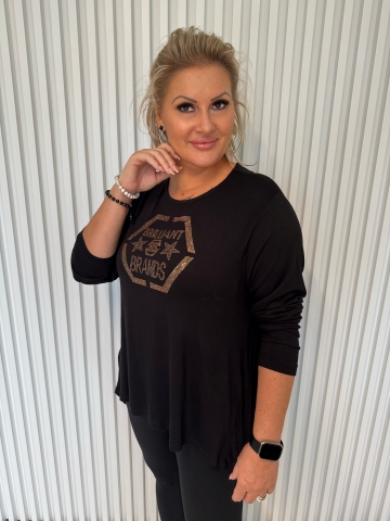 Dámská tunika značky Paparazzi Fashion v hnědé a černé barvě