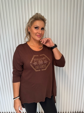 Dámská tunika značky Paparazzi Fashion v hnědé a černé barvě