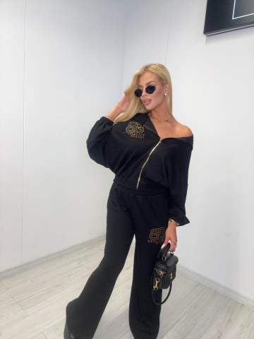 Dámská luxusní černá souprava Diamo značky Paparazzi Fashion