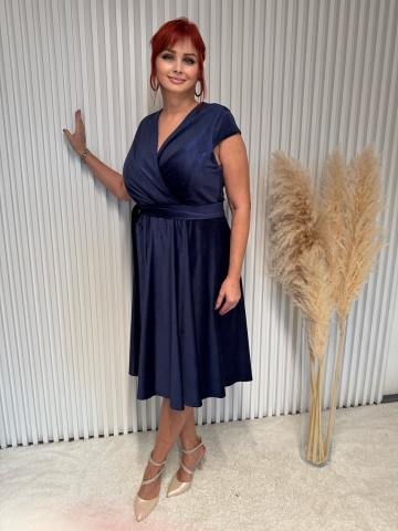 Dámské společenské šaty NICOL BLUE VELURE