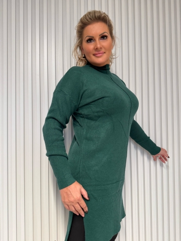 Dámské stylové úpletové šaty Karin v černé, smetanové, šedé a zelené barvě