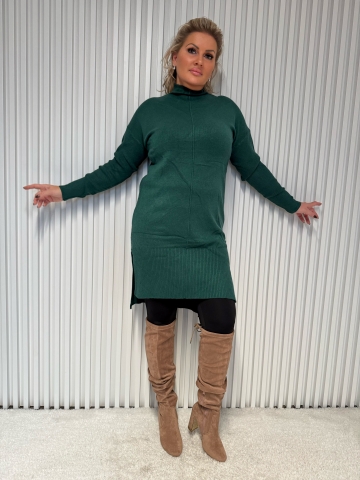 Dámské stylové úpletové šaty Karin v černé, smetanové, šedé a zelené barvě