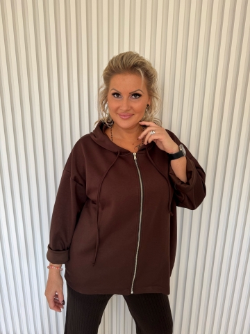 Dámská oversize hnědá mikina Lilie