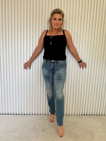 Dámské úzké modré džíny Tara větší velikosti