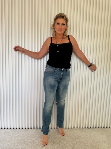 Dámské úzké modré džíny Tara větší velikosti