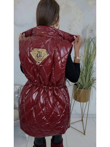 Dámská luxusní vesta Gina ve vínové barvě značky Lola Bianka