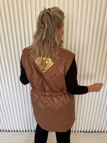 Dámská luxusní vesta Gina v hnědé barvě značky Lola Bianka