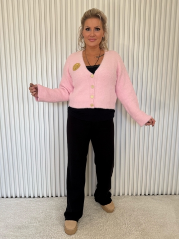 Dámský luxusní krátký růžový svetr Jemča značky Lola Bianka