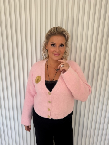 Dámský luxusní krátký růžový svetr Jemča značky Lola Bianka