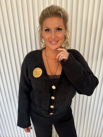 Dámský luxusní krátký černý svetr Jemča značky Lola Bianka