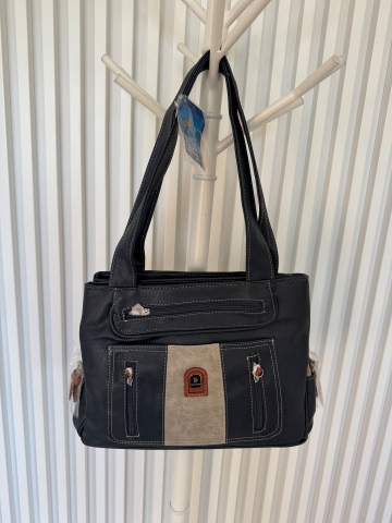 Dámská prostorná tmavě modrá kabelka, s popruhy přes rameno