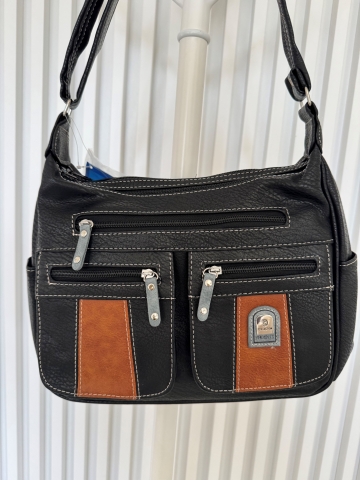 Dámská crossbody kabelka s posuvným popruhem, černé barvy
