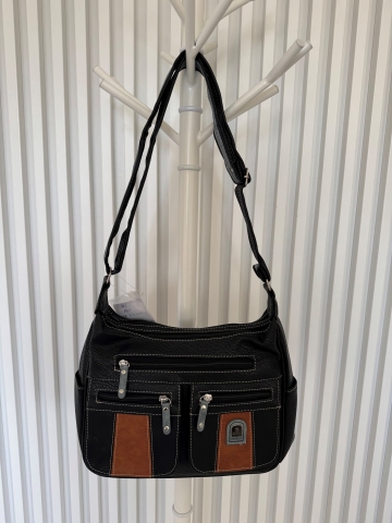 Dámská crossbody kabelka s posuvným popruhem, černé barvy