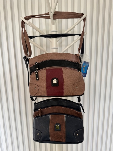 Dámská crossbody kabelka, vícebarevná kombinovaná taška s nastavitelným popruhem