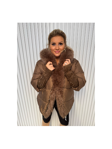 Dámská luxusní hnědá zimní bunda Brigitte