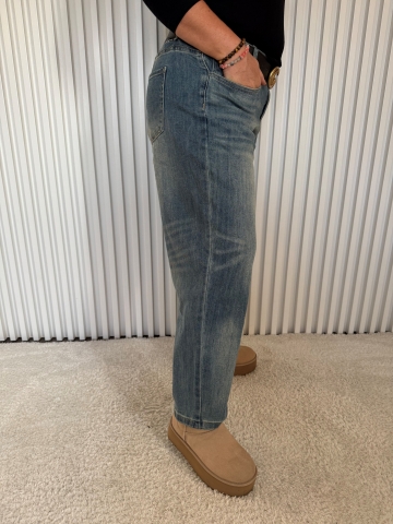 Dámské modré elastické džíny Nela pro dámy s větší velikostí