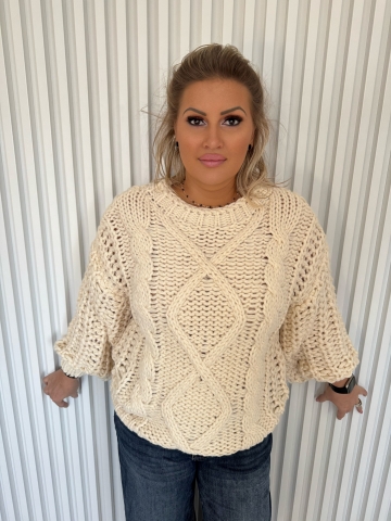 Dámský oversize svetr Kamila v přírodní barvě