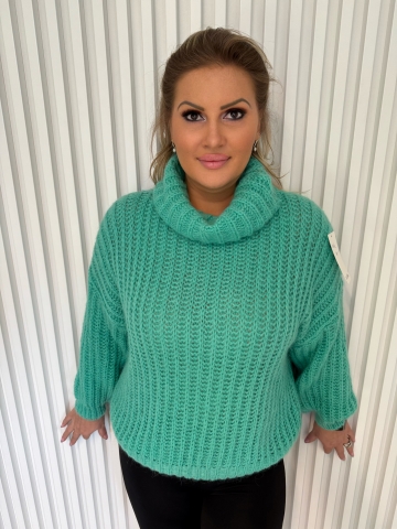 Dámský tyrkysový rolák Jana