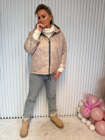 Dámská polodlouhá žlutá bunda s kapucí Simi