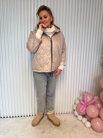 Dámská polodlouhá žlutá bunda s kapucí Simi