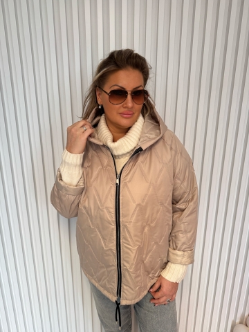 Dámská polodlouhá žlutá bunda s kapucí Simi