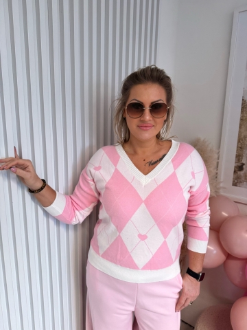 Dámský luxusní kratší svetr růžový Gabriela