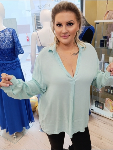 Dámská elegantní volná halenka CHarlotte s límečkovým výstřihem do V, ve dvou barvách.