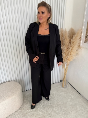 Dámský elegantní kalhotový kostým Megane v černé barvě