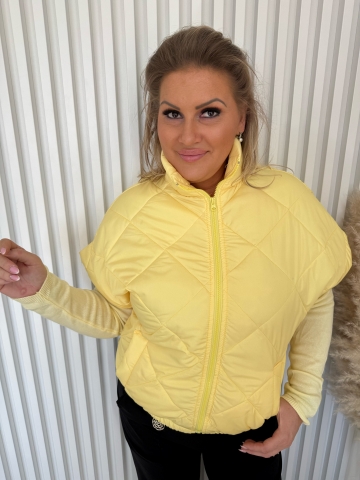 Dámská krátká žlutá vesta na zip Brigitte